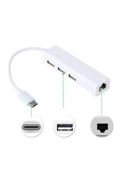  Usb 3.1 Type C Hub Ethernet Çevirici Dönüştürücü Adaptör