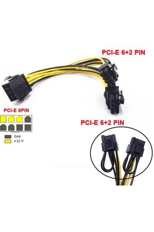 Pci-E 8 Pin Ekran Kartı Express Power Güç Çoklayıcı Y Kablosu