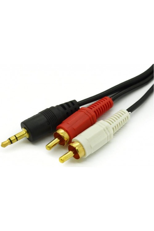 3.5 mm Stereo To 2 Rca Aux Tos Ses Kulaklık Kablosu