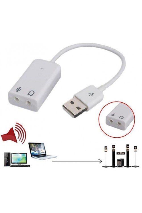 Harici Kablolu 7.1 Usb Ses Kartı 3.5mm Mikrofon Çevirici Dönüştürücü Adaptör